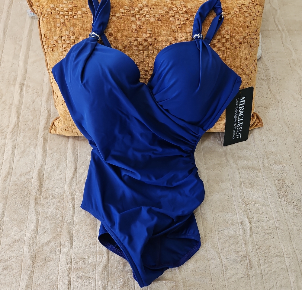 Miraclesuit Deep Blue One-Piece Tummy Control Swimsuit